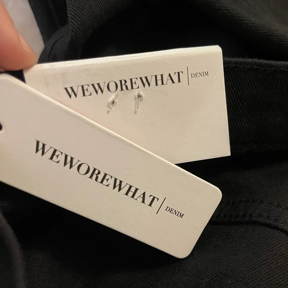 WeWoreWhat Rocker Low Rise Black Straight Leg Jeans NWT Size 26
